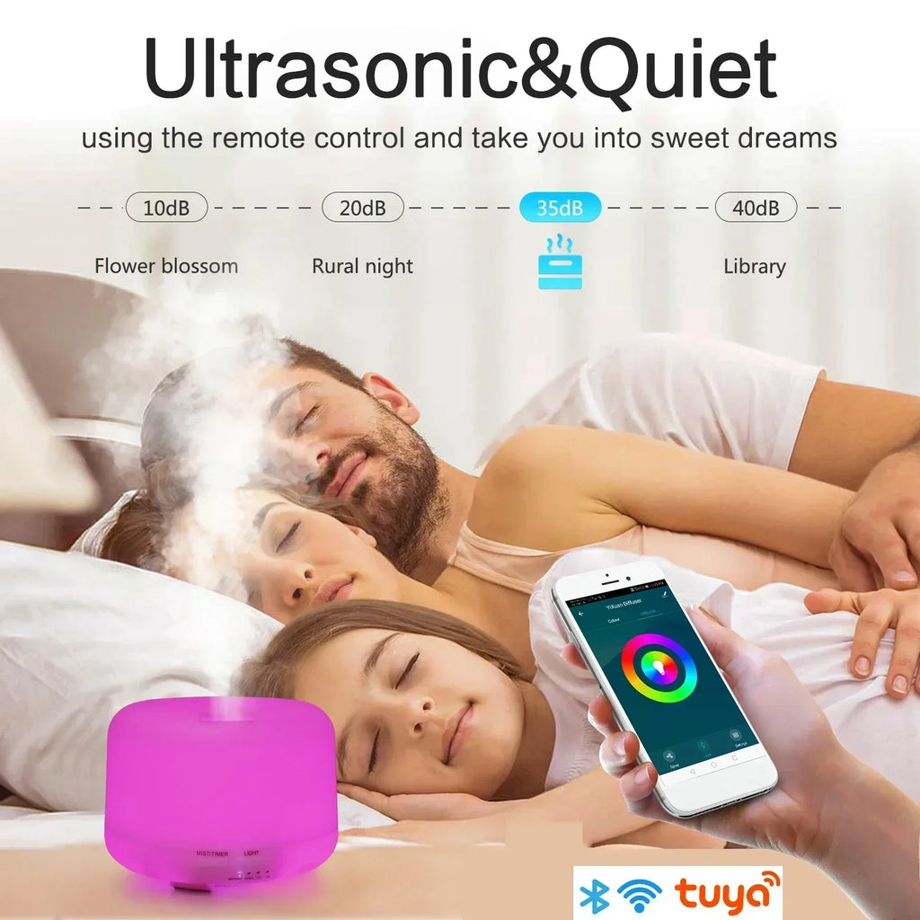 Wifi Smart 500ML Electric Aroma Diffuser Essential Oil Diffuser Air Humidifier Ultrasonic Remote Control Mist Maker Home