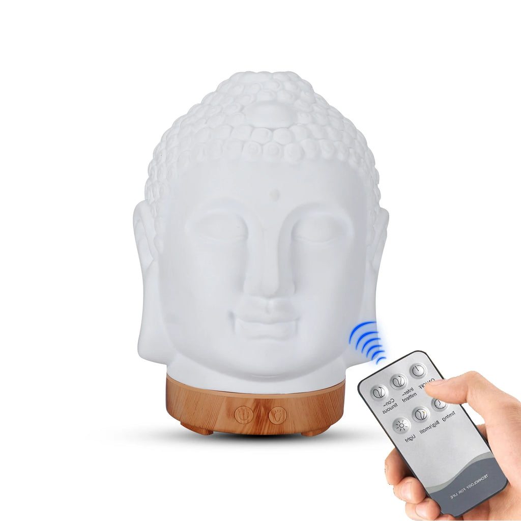 100Ml Essential Oil Diffuser Buddha Head Humidifier with Night Lamp Aromatherapy Mist Foger Maker Essential Oil Diffuse for Home