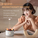 REUP Volcanic Flame Aroma Diffuser Essential Oil 360Ml Portable Air Humidifier with Cute Smoke Ring Night Light Lamp Fragrance