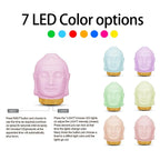 100Ml Essential Oil Diffuser Buddha Head Humidifier with Night Lamp Aromatherapy Mist Foger Maker Essential Oil Diffuse for Home