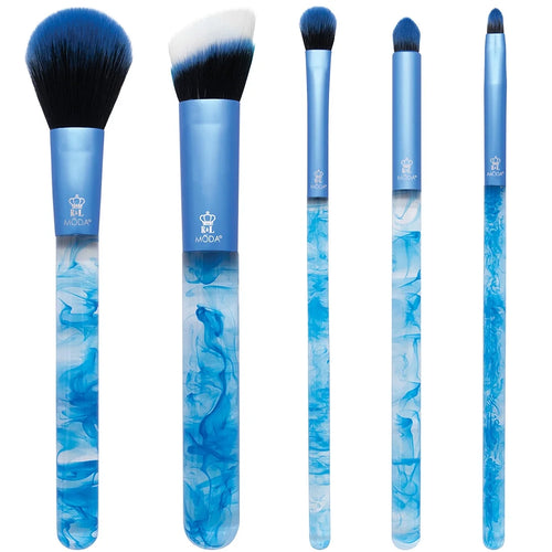 Blue Smoke Show Full Face 5Pc Makeup Brush Set