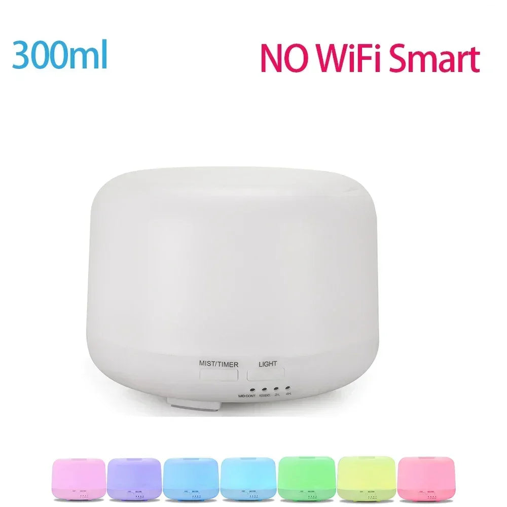 Wifi Smart 500ML Electric Aroma Diffuser Essential Oil Diffuser Air Humidifier Ultrasonic Remote Control Mist Maker Home